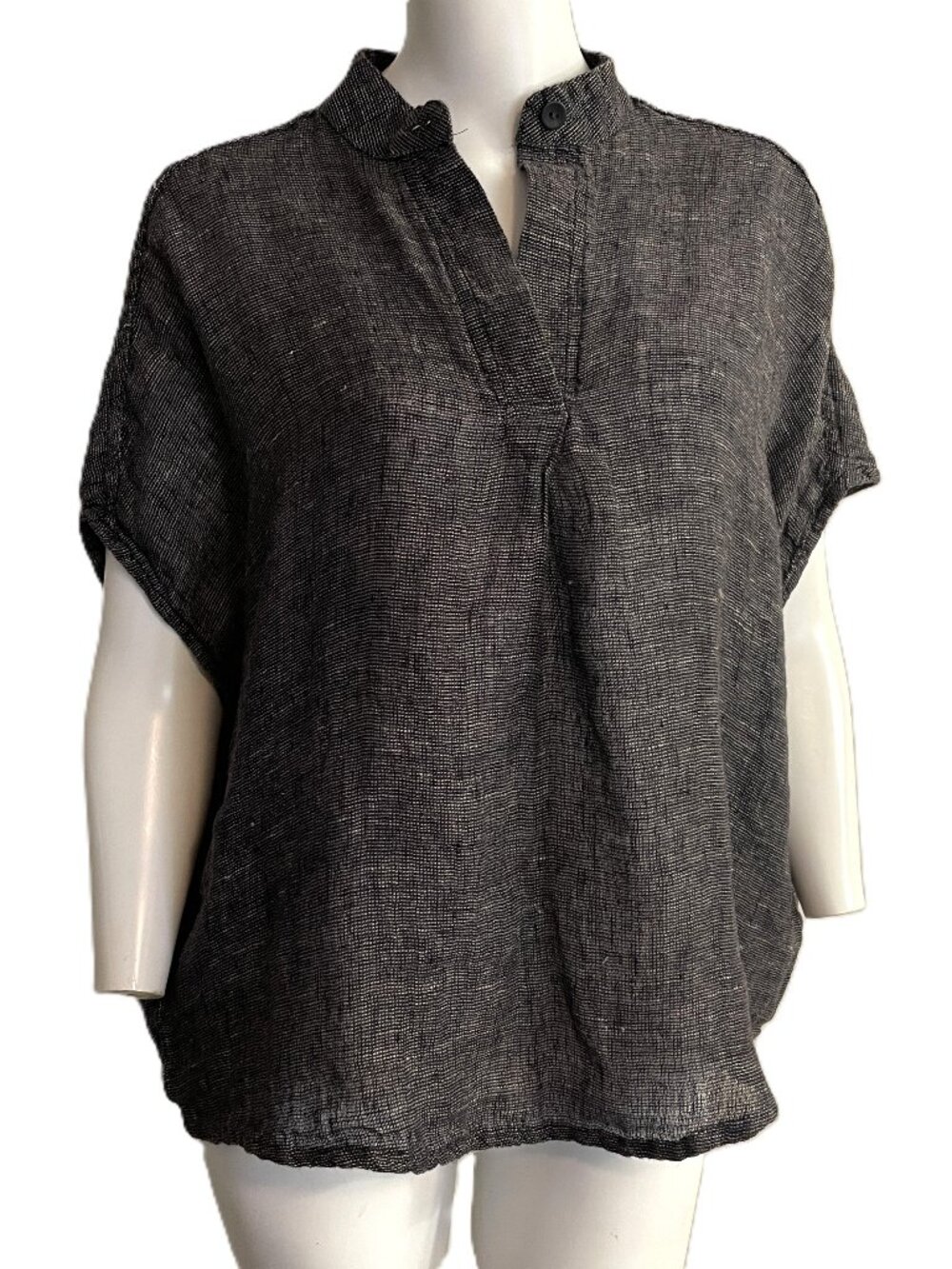 FLAX Top 100% Linen Sz P XS (4-6) Gauze Spartan Pullover Lagenlook Minimalist